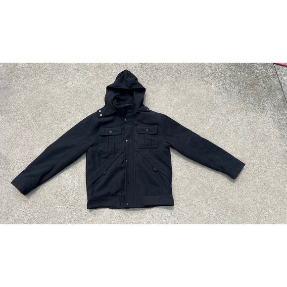 North Zone Other - North Zone Jacket Men Size Large Black Hooded Full Zip Button Snap Pockets‎